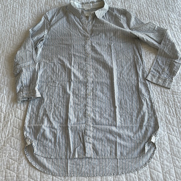 Treasure and Bond - Striped Cotton Button-Up Shirt - L - Picture 5 of 7